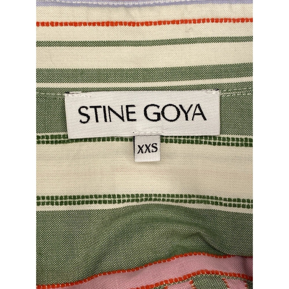 Stine Goya Striped Organic Cotton Set Tie Back Top & High Rise Shorts XXS - Picture 10 of 15